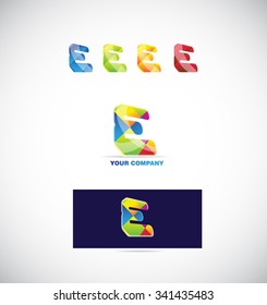 Vector company logo icon element template alphabet letter e colors