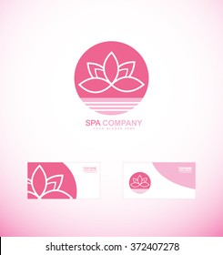 Vector company logo icon element template spa wellness relaxation lotus flower pink