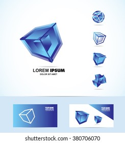 Vector company logo icon element template cube 3d multimedia games it