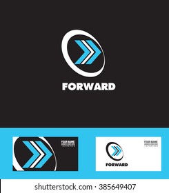 Vector Company Logo Icon Element Template Moving Forward Arrow Concept Blue White