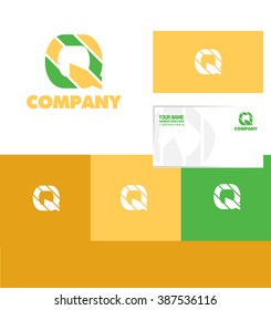 Vector company logo icon element template alphabet letter q abstract 