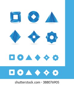 Vector company logo icon element template corporate business blue 3d set abstract