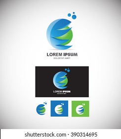 Vector company logo icon element template 3d sphere circle games media corporate business