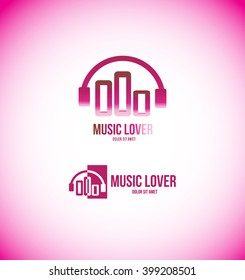 Vector company logo icon element template music headphones volume abstract sound