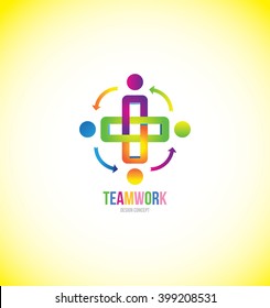 Vector company logo icon element template team teamwork people working together group abstract concept
