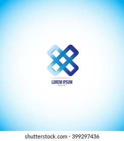 Vector company logo icon element template corporate business 3d abstract flower join joined