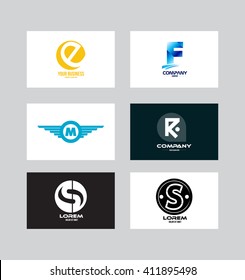 Vector company logo icon element template alphabet letter set