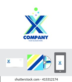 Vector company logo icon element template pastel colors alphabet letter x cd cover extreme