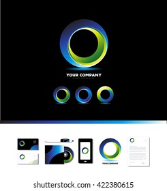Vector company logo icon element template corporate business circle black background