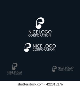 Vector company logo icon element template music production headphones sound