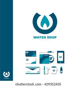 Vector company logo icon element template water drop water drop logo aqua 