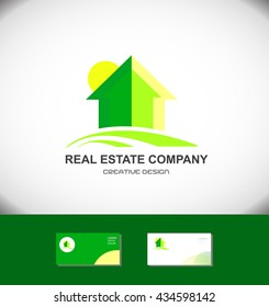 Vector company logo icon element template real estate home house property residential construction
