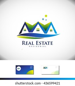 Vector company logo icon element template real estate house  property residential realty construction 