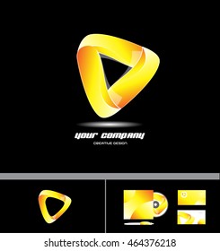 Vector company logo icon element template 3d design corporate triangle business orange yellow sign