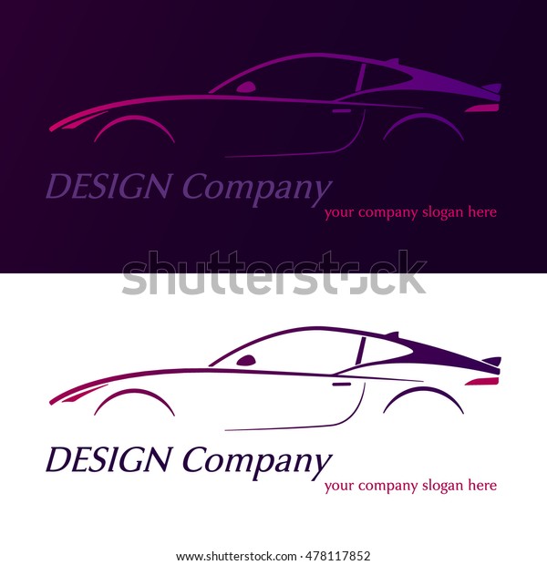 Vector company logo icon element template
violet car contour shape fast racing automobile service auto.
Vector illustration.