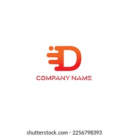 vector company logo letter D orange color