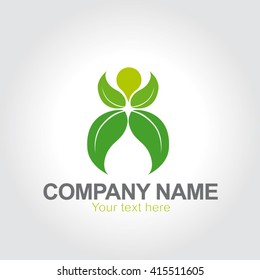 Vector company logo name with an element of Leaves. leaf. green.