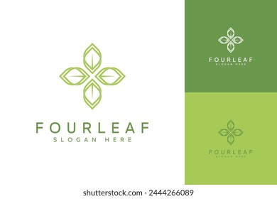 Logotipo de la compañía del Vector en la forma de 4 hojas, diseño simple