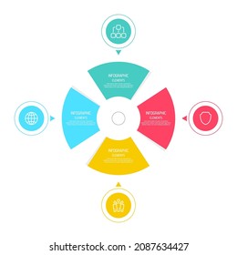Vector Comparative chart with banner for presentation, informative forms. 4 part infographic option. Timeline Info chart Process step by step illustration.