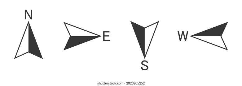 Vector Compass arrows icon. Navigation arrows isolated. Black Compass icon in flat style.