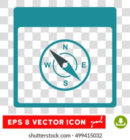 Vector Compass Calendar Page EPS vector icon. Illustration style is flat iconic bicolor soft blue symbol on a transparent background.