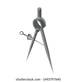 vector Compass divider geometry . vector illustration of drawing tool . vector icon for web, cartoon illustration 