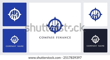 Vector of compass finance icon and logo design template