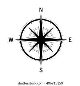 Vector compass. Vector geo mark Wind Rose. Isolated vector compass. Rose Wind in lineal style. Image of Compass for Columbus Day. Vector marine wind rose for travel, navigation design.