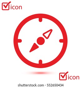Vector compass icon. Orientation in the locality. Flat design style.