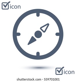 Vector compass icon. Orientation in the locality. Flat design style.