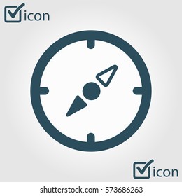 Vector compass icon. Orientation in the locality. Flat design style.
