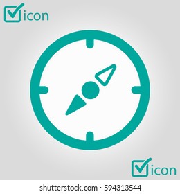 Vector compass icon. Orientation in the locality. Flat design style.