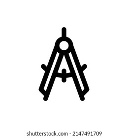 Contorno de icono de brújula de vectores negro