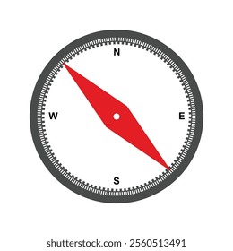 Vector compass icon. compass symbol. north, east, south, west. modern flat compass pictogram. explore the world with compass. navigation and orientation