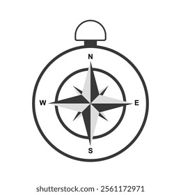 Vector compass icon. compass symbol. compass sign, north, east, south, west. modern flat compass pictogram. explore the world. navigation and orientation