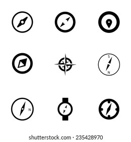 Vector compass icons set on white background