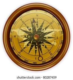 Vector Compass Isolated on white