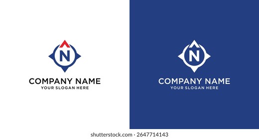 Vector Compass Logo Combination. Navigation Symbol or Icon.