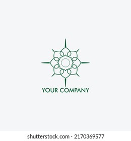 vector compass logo design with abstract style