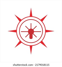 Vector compass logo with keyhole icon