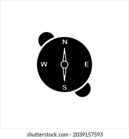 Vector compass with North, South, East and West indicated