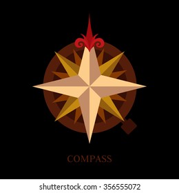 Vector compass on a dark background