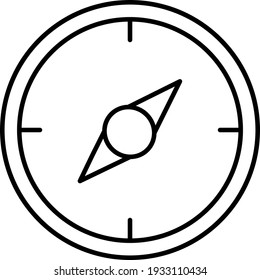 Vector Compass Outline Icon Design
