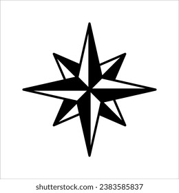 Vector compass rose with North, South, East and West indicated vector illustration on white background