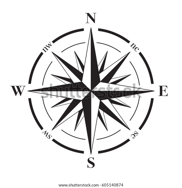 Vector Compass Rose North South East Stock Vector Royalty Free