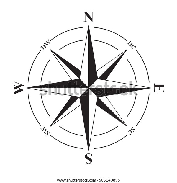 Vector Compass Rose North South East Stock Vector (Royalty Free ...