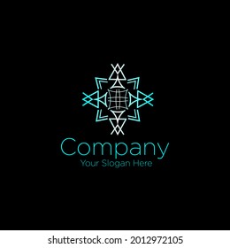 Vector - Compass signs and symbols logo,template image simple monoline