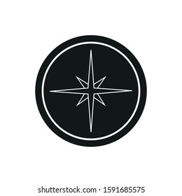 vector compass symbol icon formed with simple shapes