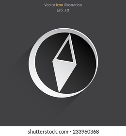 Vector compass web flat icon. Eps 10 illustration.