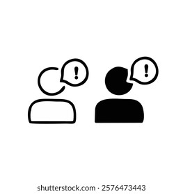 Vector complaint icons set. Poor feedback signs